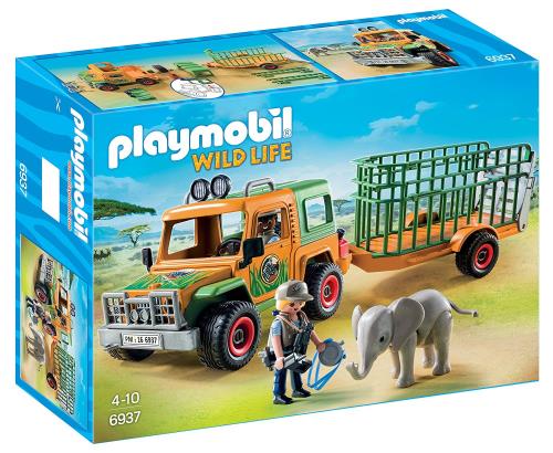 Playmobil Wild Life 6937 Véhicule avec éléphanteau et soigneurs