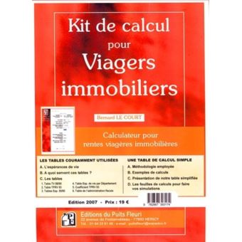 Kit de calcul pour viagers immobiliers. calculateur pour rentes viageres immobil