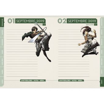 Agenda L'Attaque des Titans 2019-2020