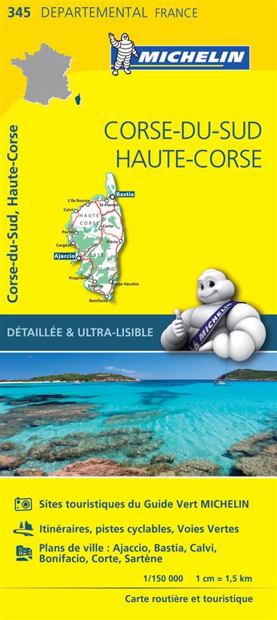 Carte Départemental Michelin Corse-du-Sud, Haute-Corse -  Collectif Michelin - broché