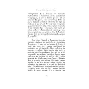 La musique et le développement de l'enfant