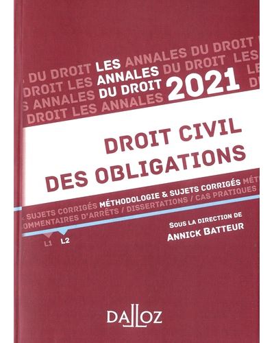 Annales Droit civil des obligations 2021