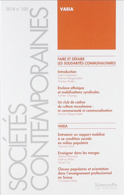 Sociétés contemporaines 109, 2018 -  Collectif - broché