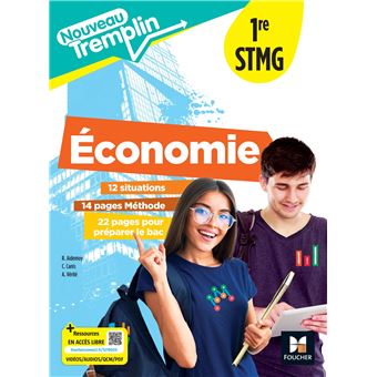 Nouveau Tremplin - ECONOMIE 1re STMG - Ed. 2023 - Livre élève