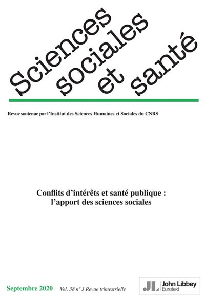 Revue Sciences Sociales et Santé. Vol. 38 - 2020 (septembre 2020) - Collectif - broché