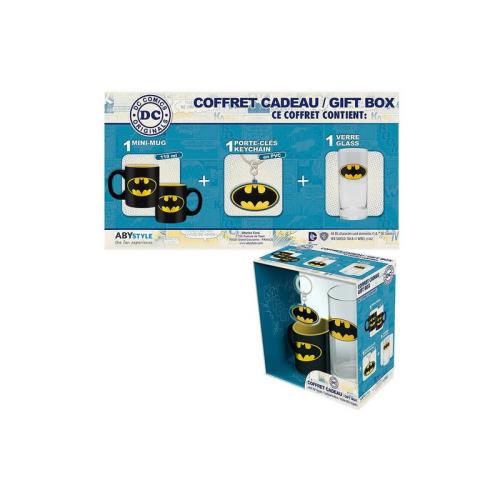 Coffret cadeau DC Comics Batman ABYstyle 1 mini-mug 110ml + 1 porte-clés en PVC + 1 verre 29cl