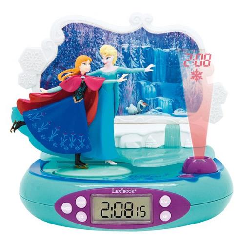 Réveil numérique carré Disney la reine des neiges - bleu - 8x8x8cm