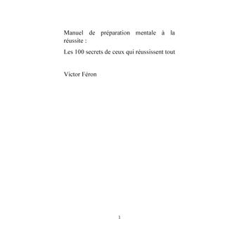 Manuel de préparation mentale à la réussite
