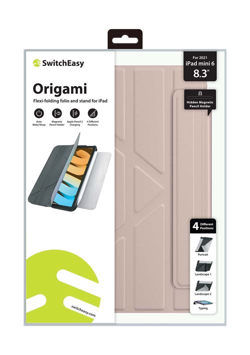 Etui folio Switcheasy Origami pour Ipad Mini 8.3' 2021 Rose