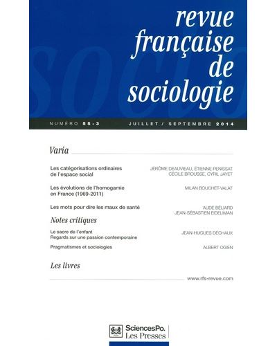Revue francaise de sociologie 55