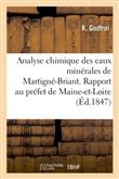 Analyse chimique des eaux minérales de Martigné-Briant, Maine-et-Loire