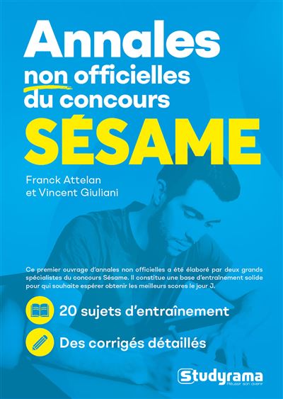 Annales non officielles du concours sésame -  Collectif - broché