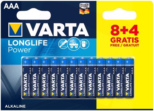 Non Communiqué Pile Varta Alcaline"High Energy", Micro (Aaa), 8+4 Gratuit