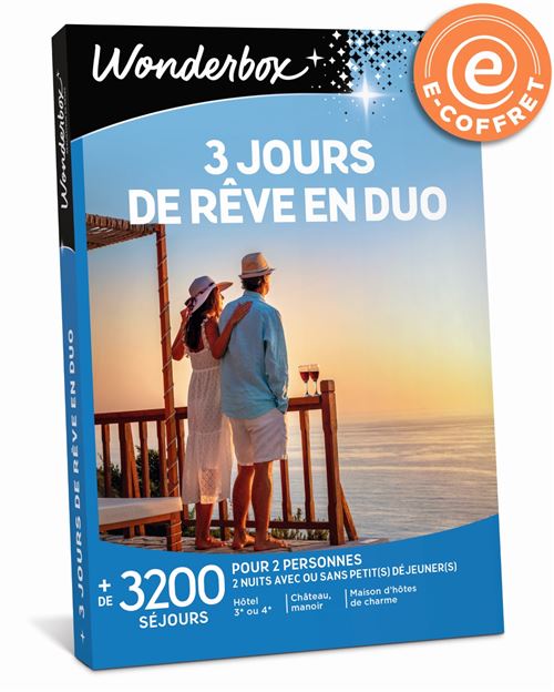 E-coffret Wonderbox 3 jours de rêve en duo