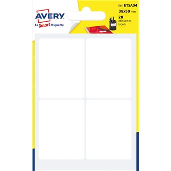 Sachet de 28 étiquettes Avery Blanc - 1