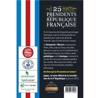 Le roman des 25 présidents de la République française