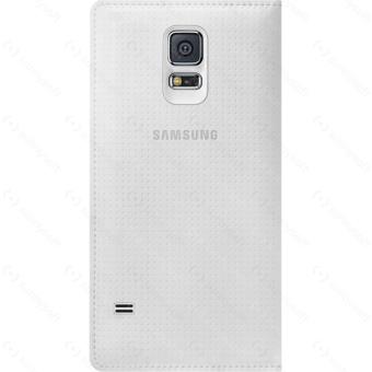 Etui Samsung S-view pour Galaxy S5 G900, Blanc à motifs