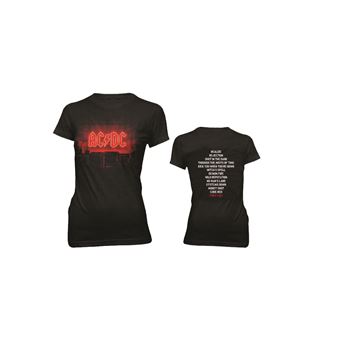 T-Shirt AC/DC Power Up Logo Silhouette Ladies Noir