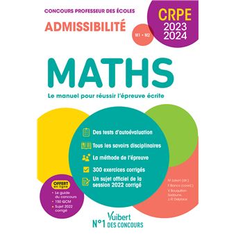 Maths - CRPE 2023-2024 - Epreuve écrite d'admissibilité