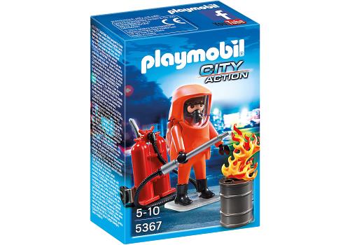 Playmobil City Action 5367 Pompier Avec Combinaison De Feu