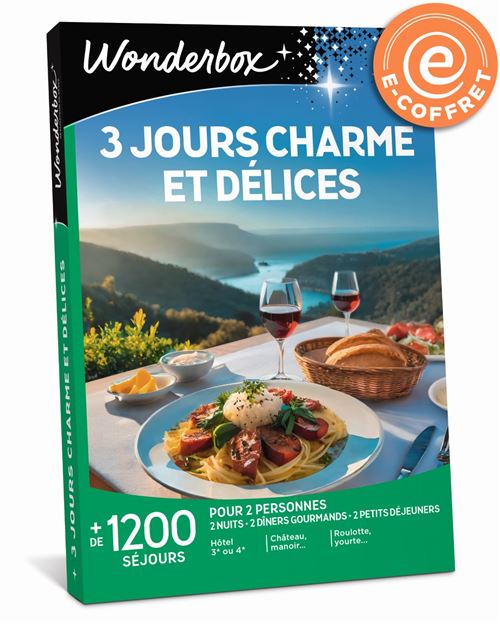 E-coffret Wonderbox 3 jours charme et délices
