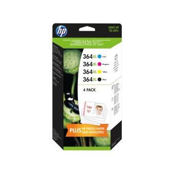 HP 364 - pack de 4 - noir, jaune, cyan, magenta - originale - cartouche  d'encre