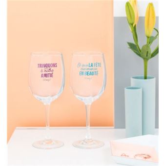 Lot de 2 verres à vin Mr. Wonderful