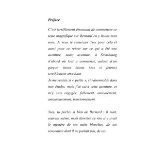 La Nuit continuée, Bernard, Bernard-Marie, Koltès