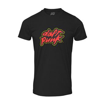 Tee shirt Daft Punk Logo Rouge unisexe Noir Taille L Exclusivité Fnac