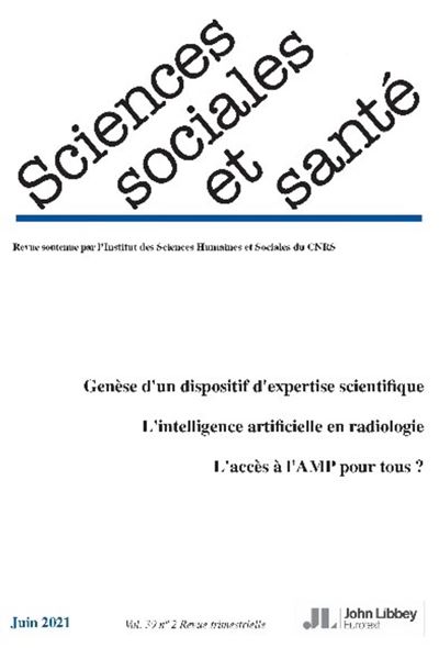 Revue Sciences Sociales et Santé. Vol. 39 - Juin 2021 - Collectif - broché