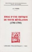 Essai d'une critique de toute révélation (1792-1793)