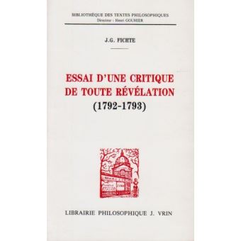 Essai d'une critique de toute révélation (1792-1793)