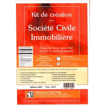 Kit de creation pour societe civile immobiliere.toutes les pieces pour creer une