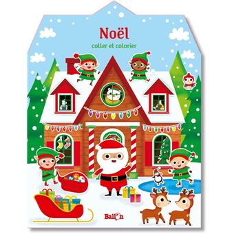 Ma maison - Noël - Coller et colorier