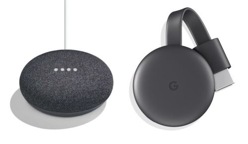 Google Home Mini Assistant Vocal Charbon + Chromecast