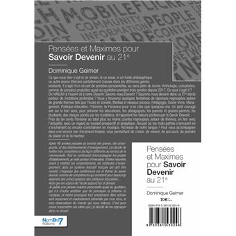 Pensées et Maximes pour Savoir Devenir au 21e siècle
