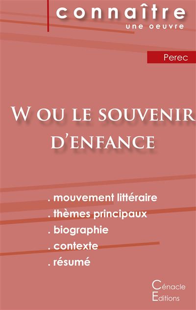 Fiche de lecture W ou Le souvenir d'enfance de Perec