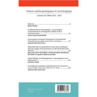 Vision anthropologique et sociologique