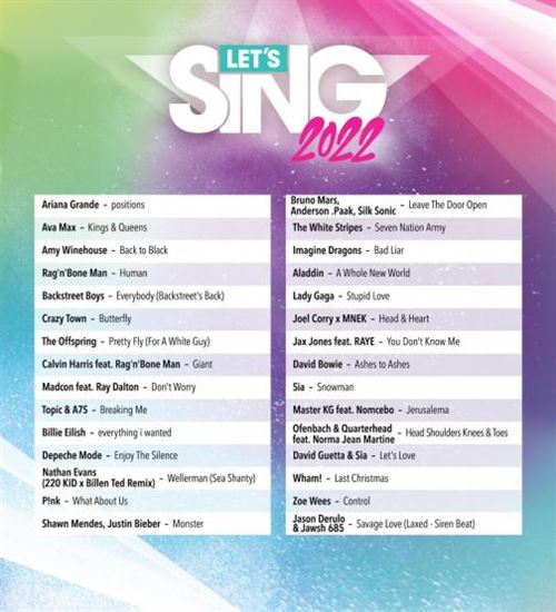 Let's Sing 2022 International Edition + 1 Microphone, Jeux