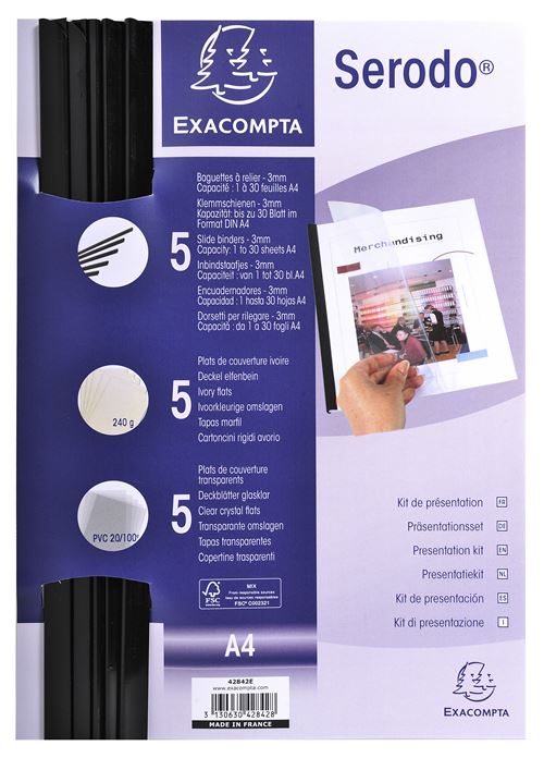 Kit de reliure manuelle pour 5 dossiers Exacompta Serodo