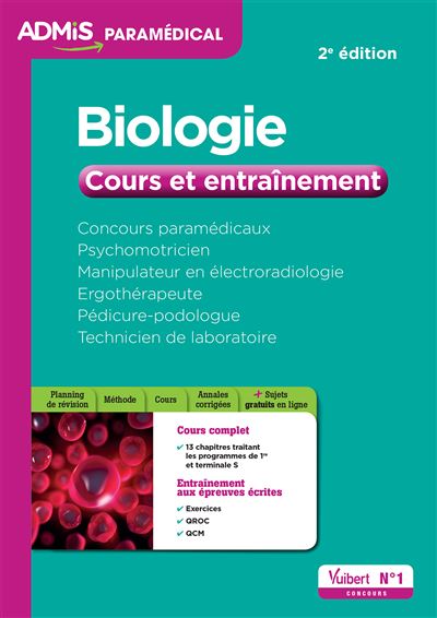 Concours paramédicaux, Biologie, Cours et entraînement