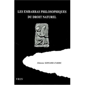 Les embarras philosophiques du droit naturel
