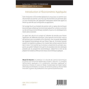 Introduction à l'Econométrie Appliquée