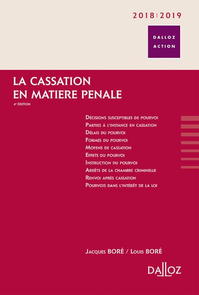 Cassation en matière pénale 2017-2018
