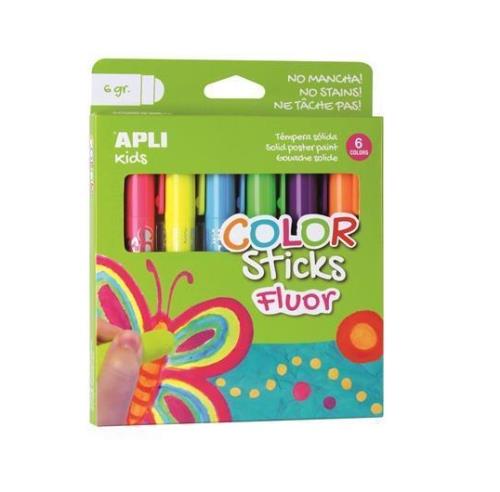 Set de 6 tubes gouache solide Apli Kids Couleurs fluorescentes