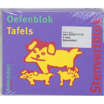 Stenvertblok Set 5 Ex Oefenblok Tafels - Broché - B. Eisenga, J ...