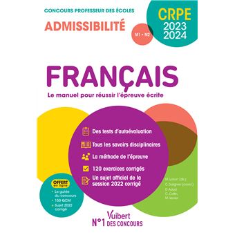 Français - CRPE 2023-2024 - Epreuve écrite d'admissibilité