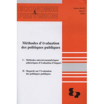 Methodes d'evaluation des politiques publiques - economie et prevision n 204-205