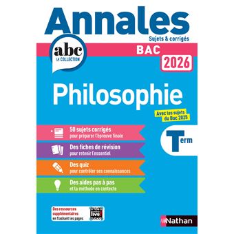 Annales Bac Philosophie 2026