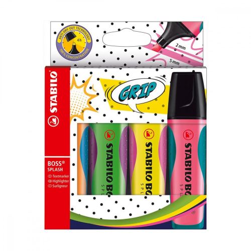Pack De 4 Surligneurs Stabilo Boss Splash